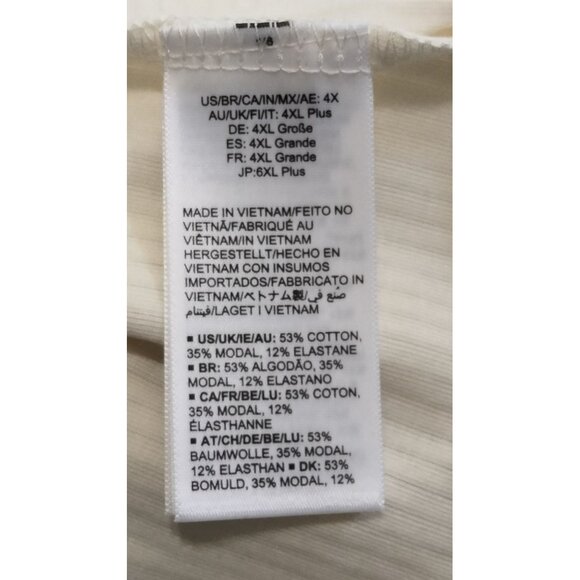 V-Neck Long Sleeve Knit Ribbed Top Pack Of 2 Eggshell White & Black Size 4X - Picture 11 of 13